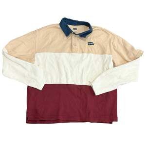 Men’s Vintage Levi's Colorblock Long Sleeve Rugby Shirt Sz XL